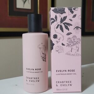 Crabtree & Evelyn Evelyn Rose Lustrous Body Ooil 3.3 FL OZ NIB Discontinued